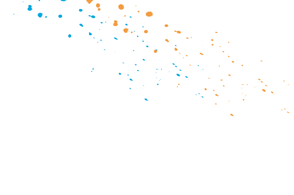 Transparentes Bild mit Farbspritzern